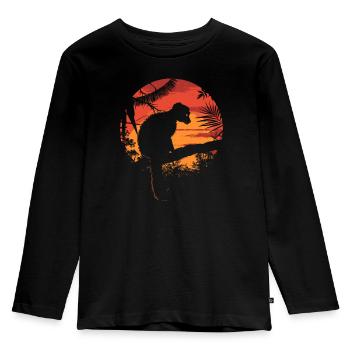 Lémurien Lémurien catta Lémur de Madagascar - T-shirt manches longues Premium Enfant - noir - Devant - AI Model Kid Male (0cm)