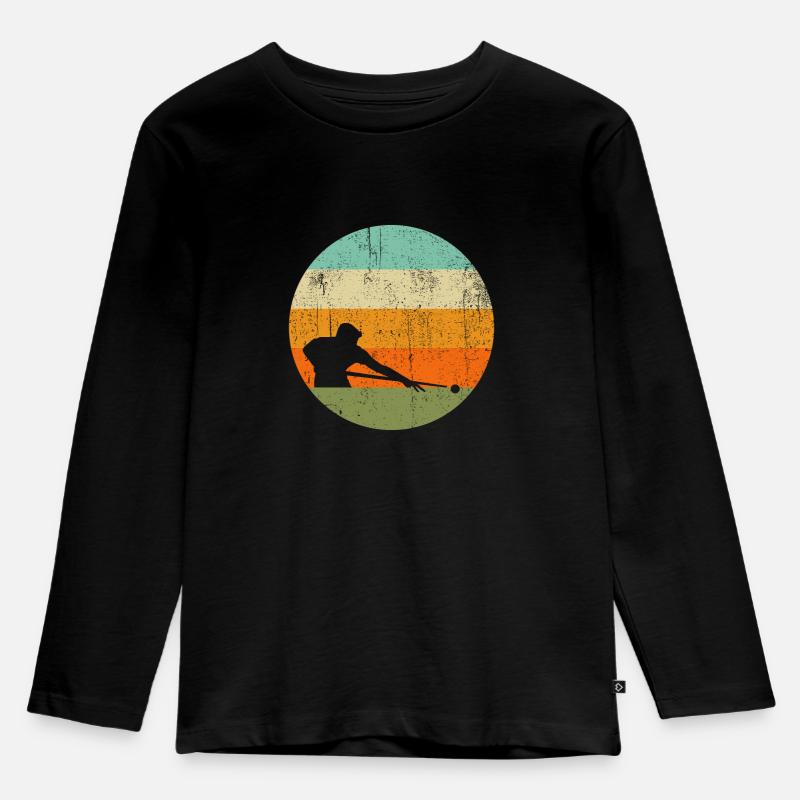 Billard Snooker Pool Billard T Shirt - Kinder Premium Bio Langarmshirt - Schwarz