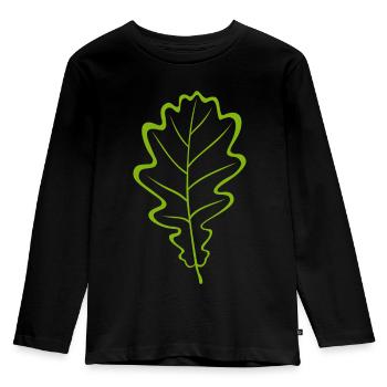 Eiche 2 - Kinder Premium Bio Langarmshirt - Schwarz - Vorne - AI Model Kid Male (0cm)