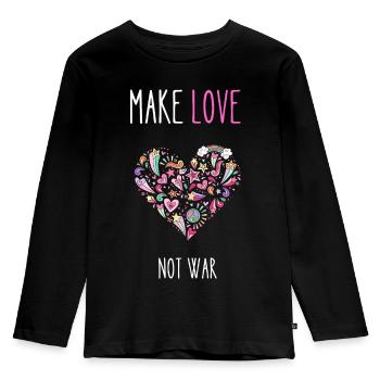 Make Love not war - Kids' Premium Longsleeve Shirt - black - Front - AI Model Kid Male (0cm)