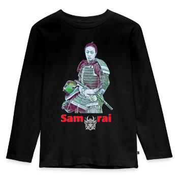 Samurai - Kids' Premium Longsleeve Shirt - black - Front - AI Model Kid Male (0cm)