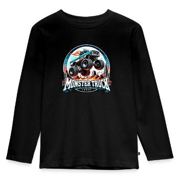 Monstertruck Monster Truck Auto Car - raffstaff ® - Kinder Premium Bio Langarmshirt - Schwarz - Vorne - AI Model Kid Male (0cm)