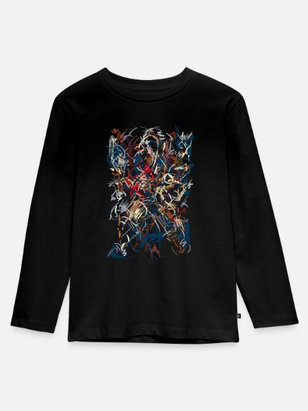 abstrakt - Kinder Premium Bio Langarmshirt - Schwarz