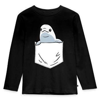 Weißwal Beluga Wal - Kinder Premium Bio Langarmshirt - Schwarz - Vorne - AI Model Kid Male (0cm)