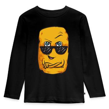 Chicken Nugget Liebhaber Chicken Nuggets - Kinder Premium Bio Langarmshirt - Schwarz - Vorne - AI Model Kid Male (0cm)