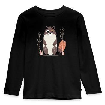 Kleiner Waschbär - Kinder Premium Bio Langarmshirt - Schwarz - Vorne - AI Model Kid Male (0cm)