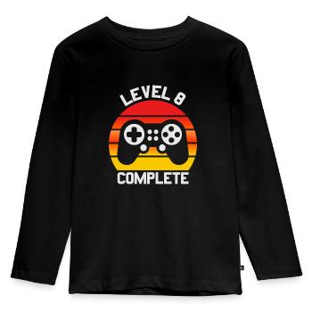 Cadeau de garçons de 8ème anniversaire, anniversaire de garçon de 8 ans - T-shirt manches longues Premium Enfant - noir - Devant - AI Model Kid Male (0cm)