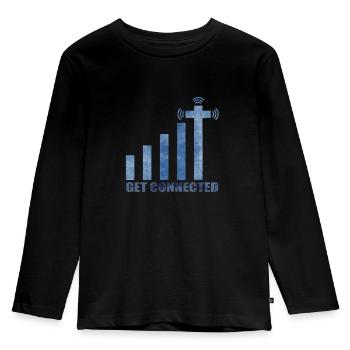 Jesus - Premium økologisk langermet T-skjorte for barn - svart - Foran - AI Model Kid Male (0cm)