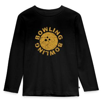 Bowling Bowling Ball Bowling - vintage - Kids' Premium Longsleeve Shirt - black - Front - AI Model Kid Male (0cm)
