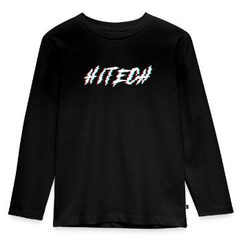 Hitech | Psytrance subgenre - Kids' Premium Longsleeve Shirt - black - Front - AI Model Kid Male (0cm)
