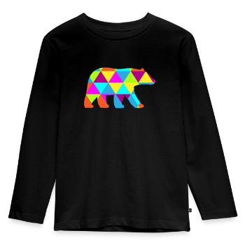 Ours polygone - T-shirt manches longues Premium Enfant - noir - Devant - AI Model Kid Male (0cm)