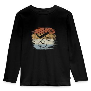 Cassette - Mixtape Audio Cassette Magnétique rétro - T-shirt manches longues Premium Enfant - noir - Devant - AI Model Kid Male (0cm)