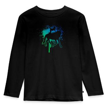 Exercices d’équilibre Contrôle du corps des hommes - T-shirt manches longues Premium Enfant - noir - Devant - AI Model Kid Male (0cm)