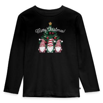 Gnom Weihnachtspullover Gnome Weihnachten - Kinder Premium Bio Langarmshirt - Schwarz - Vorne - AI Model Kid Male (0cm)