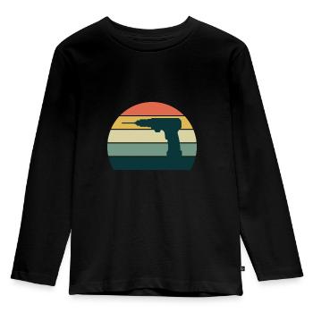 Craftsman Drill Sunset Do-it-Yourself Drill - Kids' Premium Longsleeve Shirt - black - Front - AI Model Kid Male (0cm)