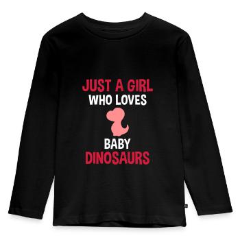 Juste une fille qui aime les bébés dinosaures - T-shirt manches longues Premium Enfant - noir - Devant - AI Model Kid Male (0cm)