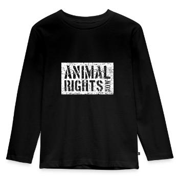 ANIMAL RIGHTS NOW VEGAN - Kids' Premium Longsleeve Shirt - black - Front - AI Model Kid Male (0cm)