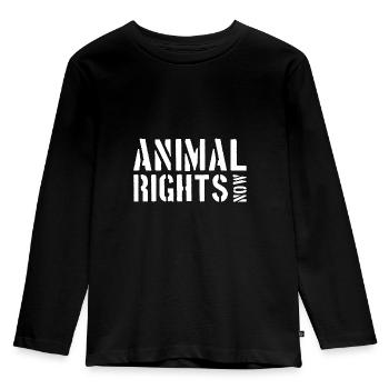 ANIMAL RIGHTS NOW - Kids' Premium Longsleeve Shirt - black - Front - AI Model Kid Male (0cm)
