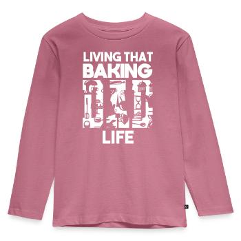 Living That Baking Dad Life Papa Baker - Kids' Premium Longsleeve Shirt - mauve - Front - AI Model Kid Female (0cm)