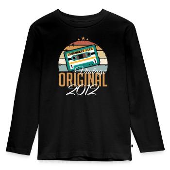 Millésime 2012 Born Original 2012 Anniversaire - T-shirt manches longues Premium Enfant - noir - Devant - AI Model Kid Male (0cm)
