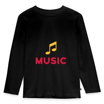 ★ Les couleurs de conception peuvent être modifiées ★ Musique (Remarque) - T-shirt manches longues Premium Enfant - noir - Devant - AI Model Kid Male (0cm)