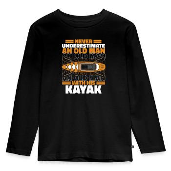 Kajak Kayak Kayaking - T-shirt manches longues Premium Enfant - noir - Devant - AI Model Kid Male (0cm)