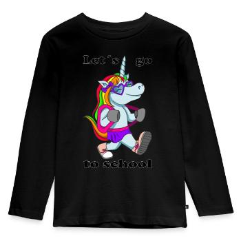Back to school unicorn school enrollment school child - Kids' Premium Longsleeve Shirt - black - Front - AI Model Kid Male (0cm)