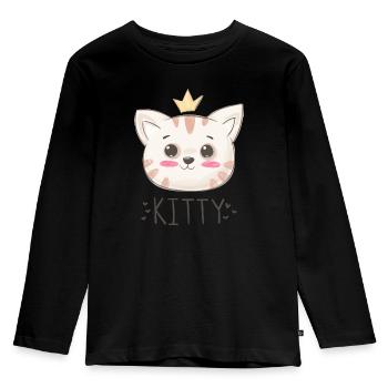 Cats Kitty - Kids' Premium Longsleeve Shirt - black - Front - AI Model Kid Male (0cm)