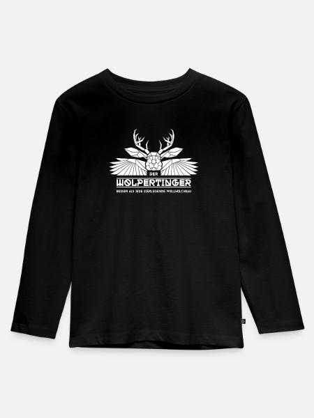 Der Wolpertinger - Low Poly Design - Kinder Premium Bio Langarmshirt - Schwarz