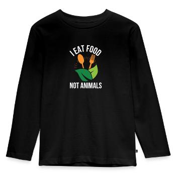 Cadeau végétalien sans viande et sans viande - T-shirt manches longues Premium Enfant - noir - Devant - AI Model Kid Male (0cm)