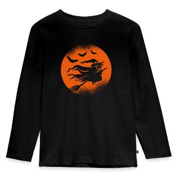 Halloween | Witches on broomsticks | Halloween Party - Kids' Premium Longsleeve Shirt - black - Front - AI Model Kid Male (0cm)