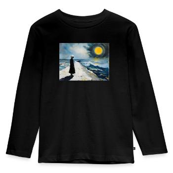 Mom on the Beach 5 - Kids' Premium Longsleeve Shirt - black - Front - AI Model Kid Male (0cm)
