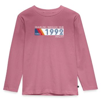 Conception drôle d'anniversaire de voyage dans le temps août 1992 - T-shirt manches longues Premium Enfant - mauve - Devant - AI Model Kid Female (0cm)