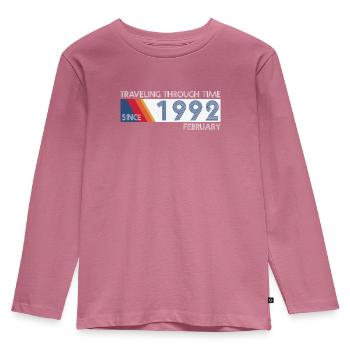 Conception drôle d'anniversaire de voyage dans le temps février 1992 - T-shirt manches longues Premium Enfant - mauve - Devant - AI Model Kid Female (0cm)