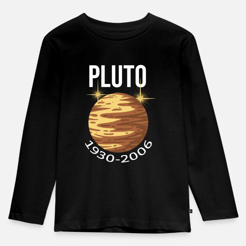pluto planet - Kinder Premium Bio Langarmshirt - Schwarz