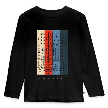 Vintage Modular Synthesizer - Analog Synth Nerd - Kids' Premium Longsleeve Shirt - black - Front - AI Model Kid Male (0cm)