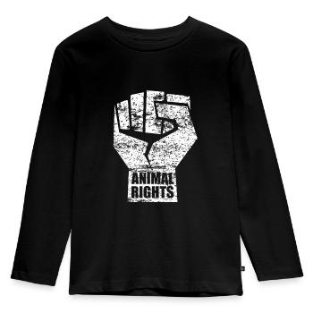 ANIMAL RIGHTS VEGAN - Kids' Premium Longsleeve Shirt - black - Front - AI Model Kid Male (0cm)