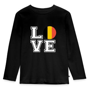 Love Belgium / Love Belgium Country Countries - Kids' Premium Longsleeve Shirt - black - Front - AI Model Kid Male (0cm)