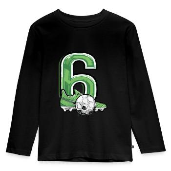 Football 6 ans - T-shirt manches longues Premium Enfant - noir - Devant - AI Model Kid Male (0cm)