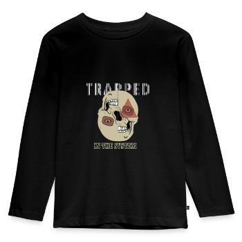 Gefangen im System - Illuminati Auge - Kinder Premium Bio Langarmshirt - Schwarz - Vorne - AI Model Kid Male (0cm)