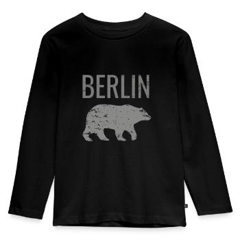 Berlin avec l’ours ours comme Berlin Rengain - T-shirt manches longues Premium Enfant - noir - Devant - AI Model Kid Male (0cm)