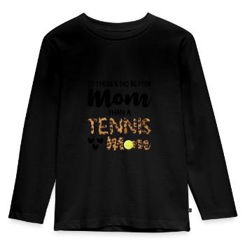 Tennis Mama Tennisspiel Tennis Geschenk - Kinder Premium Bio Langarmshirt - Schwarz - Vorne - AI Model Kid Male (0cm)