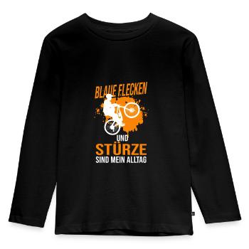 Mountainbike Rennen Mountainbike Fahrer Geschenk - Kinder Premium Bio Langarmshirt - Schwarz - Vorne - AI Model Kid Male (0cm)