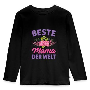 Mutter Mama Tochter Geschenk - Kinder Premium Bio Langarmshirt - Schwarz - Vorne - AI Model Kid Male (0cm)
