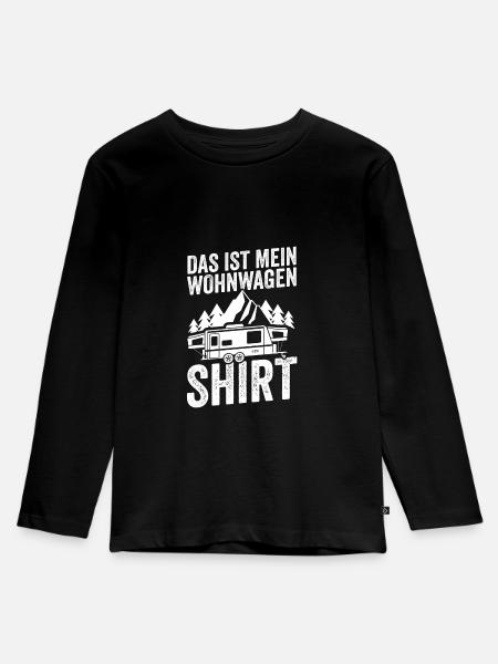 Camping Camper Caravan Geschenk - Kinder Premium Bio Langarmshirt - Schwarz