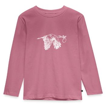 Flying Stork offspring Delivery - Kids' Premium Longsleeve Shirt - mauve - Front - AI Model Kid Female (0cm)