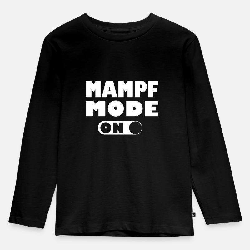 Baby Geburt Babys Kinder Essen Mampf Mode - Kinder Premium Bio Langarmshirt - Schwarz