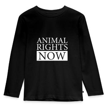 ANIMAL RIGHTS NOW - Kids' Premium Longsleeve Shirt - black - Front - AI Model Kid Male (0cm)