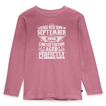 Septembre 1996 Anniversaire Septembre 1996 Septembre - T-shirt manches longues Premium Enfant - mauve - Devant - AI Model Kid Female (0cm)