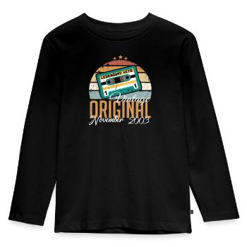 Né en novembre 2003 Rétro - T-shirt manches longues Premium Enfant - noir - Devant - AI Model Kid Male (0cm)